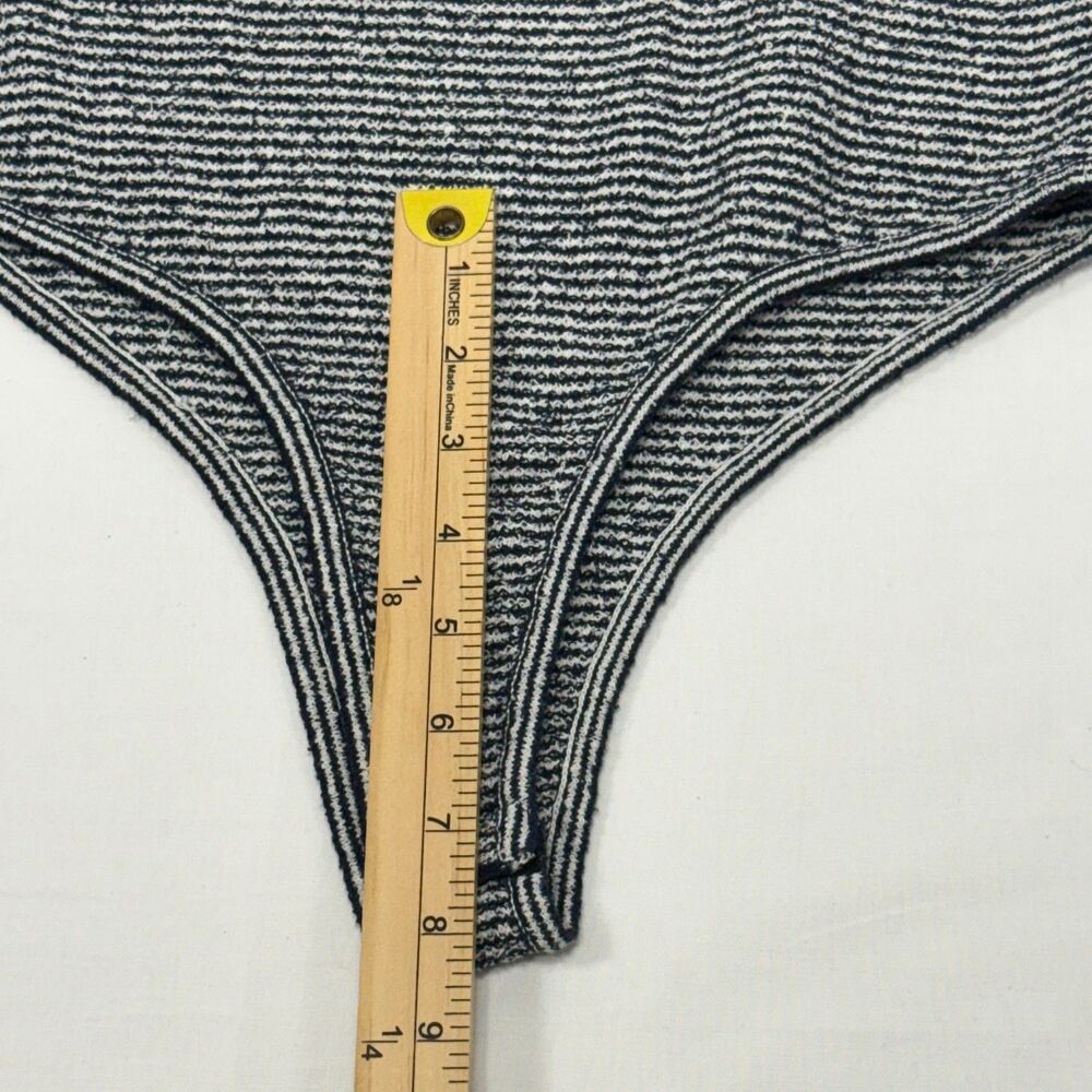 Striped Ribbed Knit Zara Polo Collar Sleeveless Bodysuit Size S Small - Picture 5 of 8